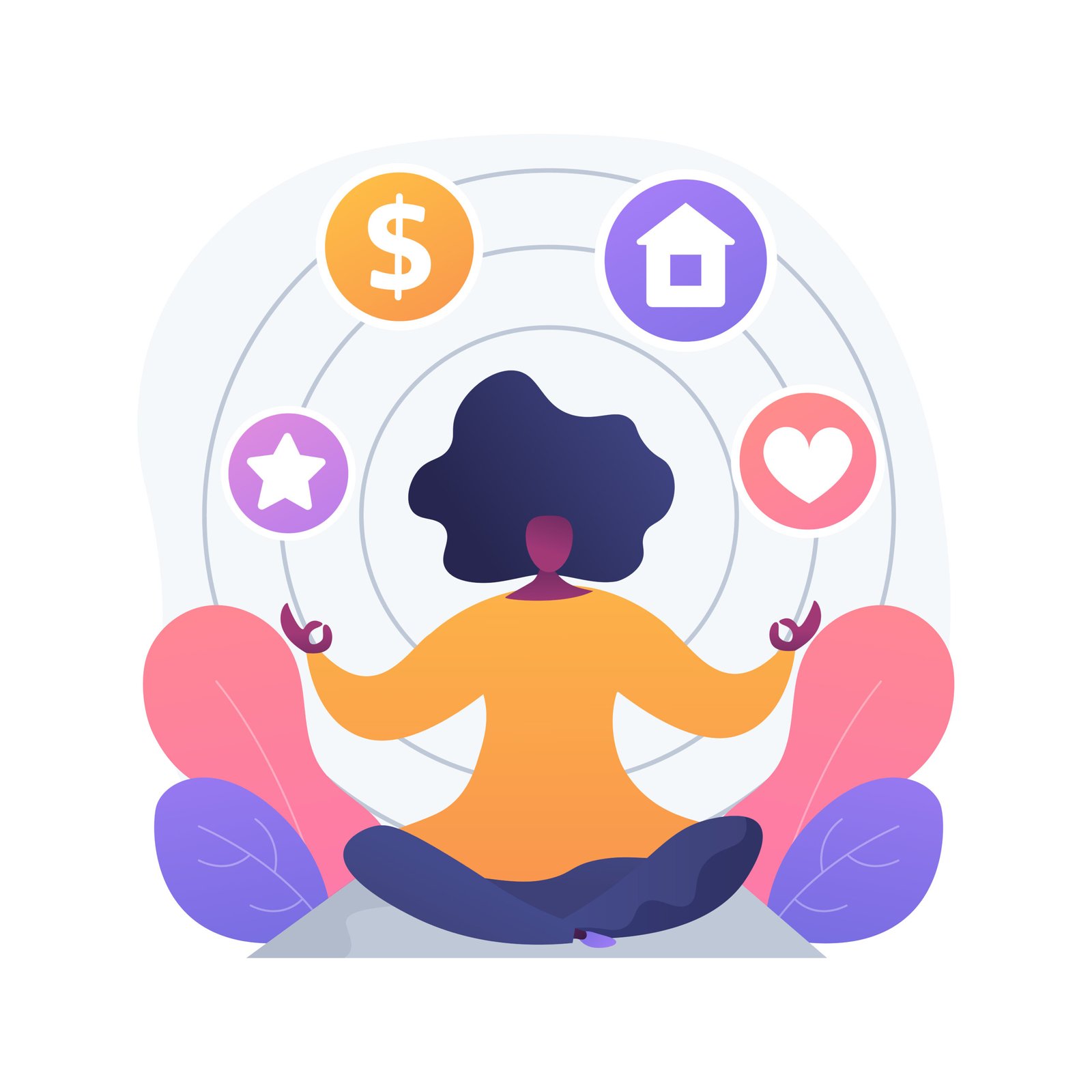 Law of attraction abstract concept vector illustration.